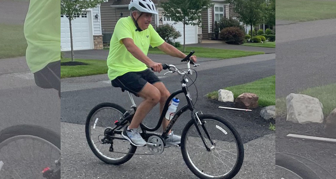 Lee Pedowicz riding his bike