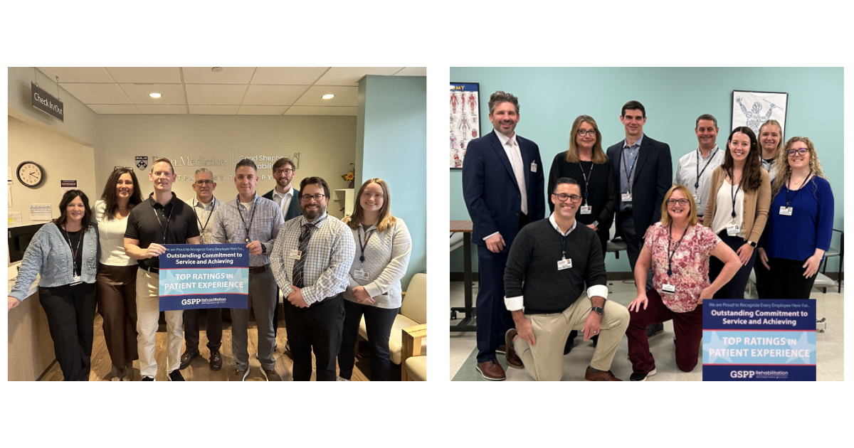 mercerville and west norriton teams receiving the patient excellence awards